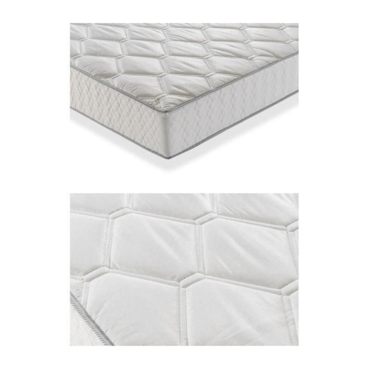 FINLANDEK Ensemble matelas ressorts + sommier tapissier 90 x 190 - Confort equilibre - Epaisseur 23 cm - Galon gris - FINLANDEK Hyvyys