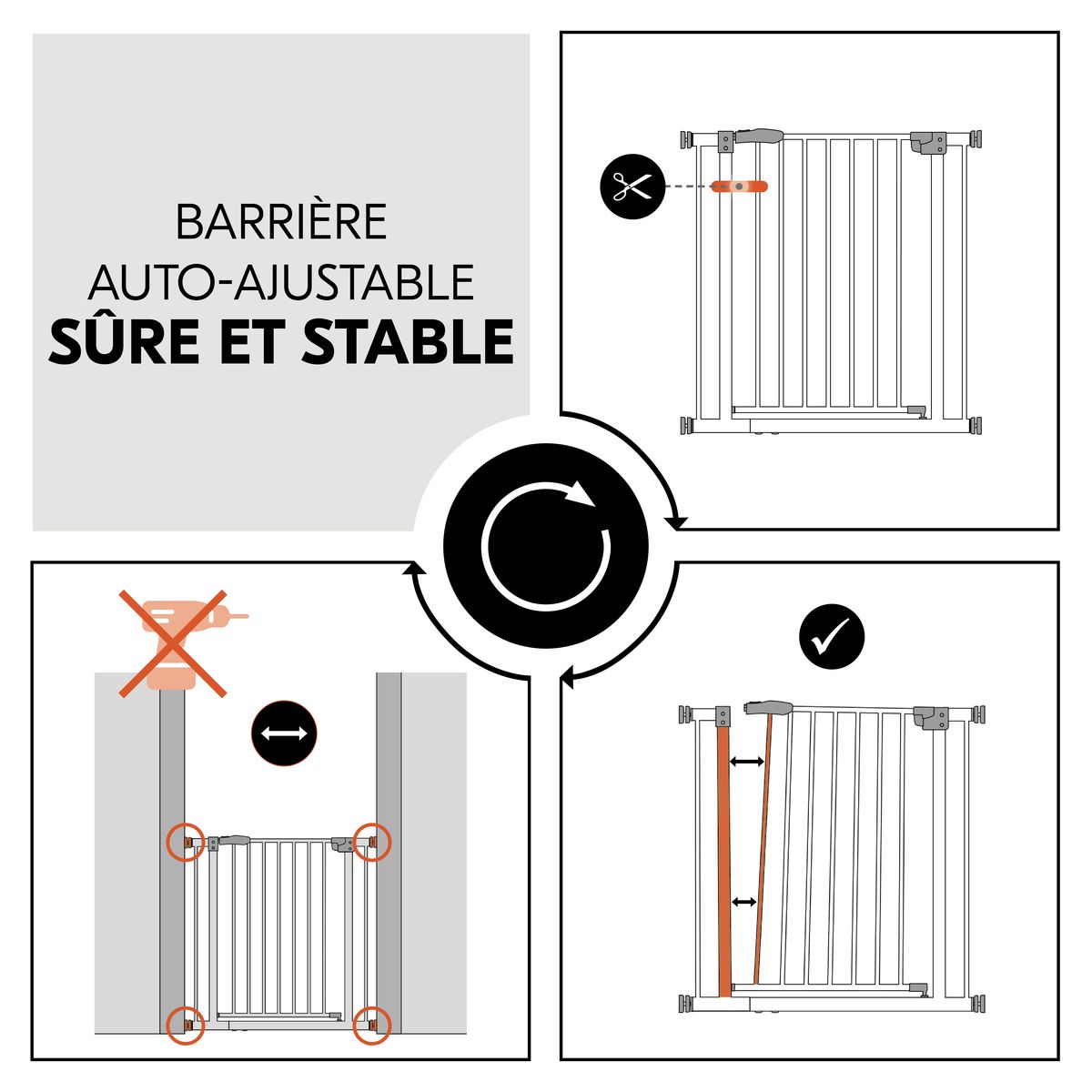 HAUCK Barrière de sécurité Clear Step? Set 2 +9 cm Blanc