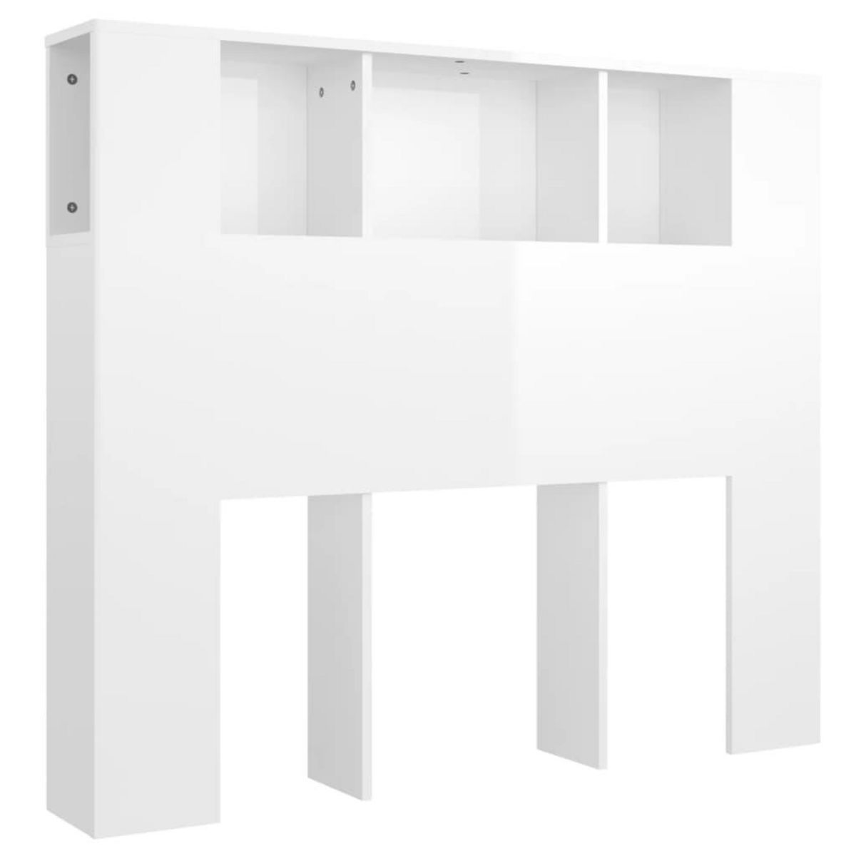 VIDAXL Armoire de tete de lit blanc brillant 120x18,5x102,5 cm