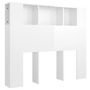 Voir la diapositive 2 : VIDAXL Armoire de tete de lit blanc brillant 120x18,5x102,5 cm