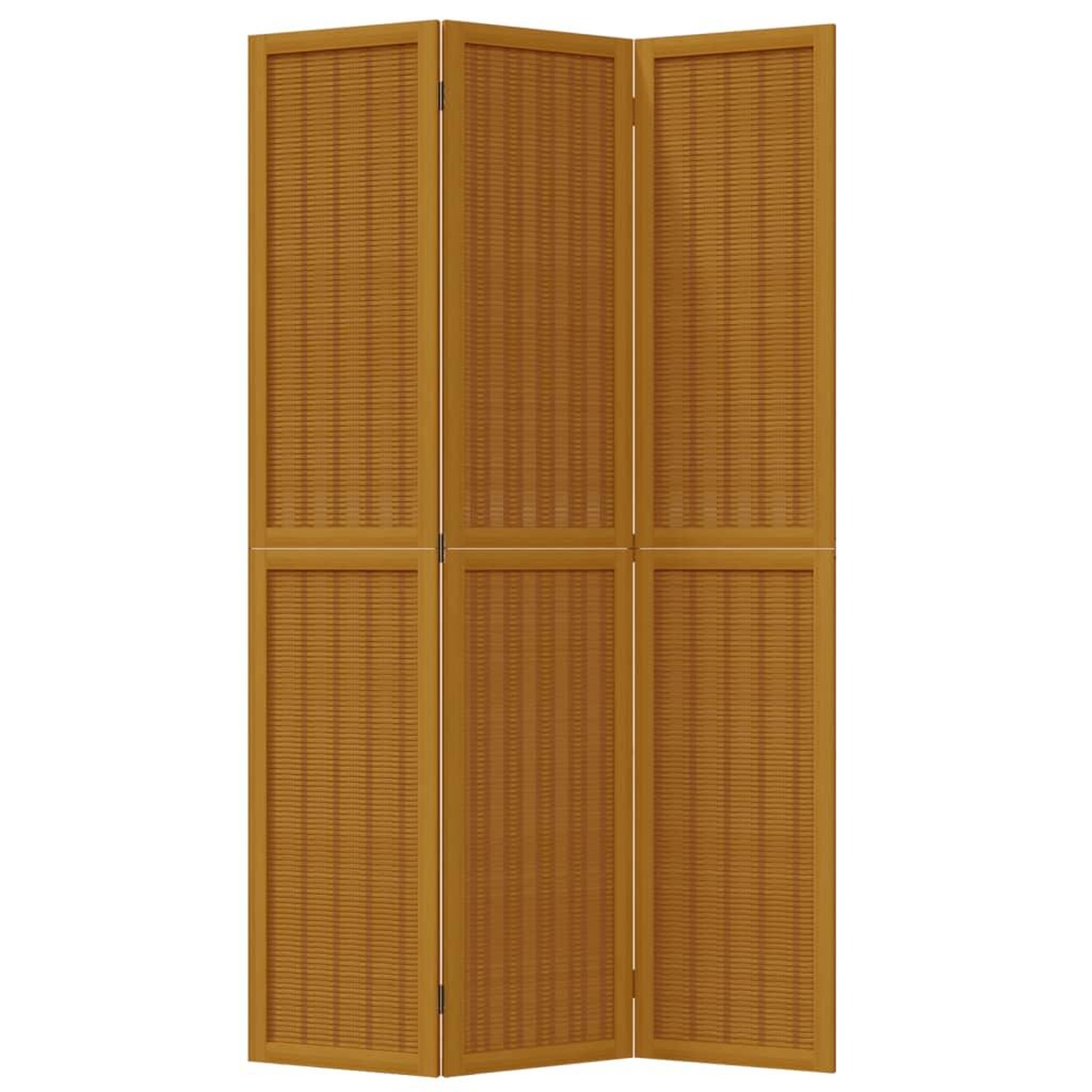 Voir la diapositive 4 : VIDAXL Cloison de separation 3 panneaux marron bois paulownia massif