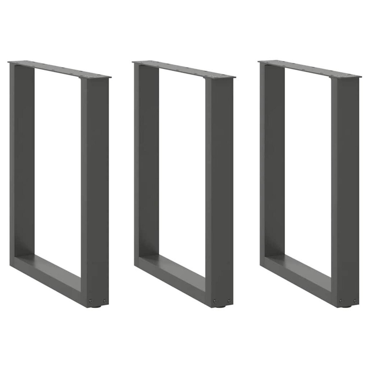 VIDAXL Pieds de table basse forme de U 3 pcs anthracite 70x(72-73) cm