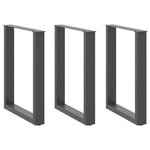VIDAXL Pieds de table basse forme de U 3 pcs anthracite 70x(72-73) cm
