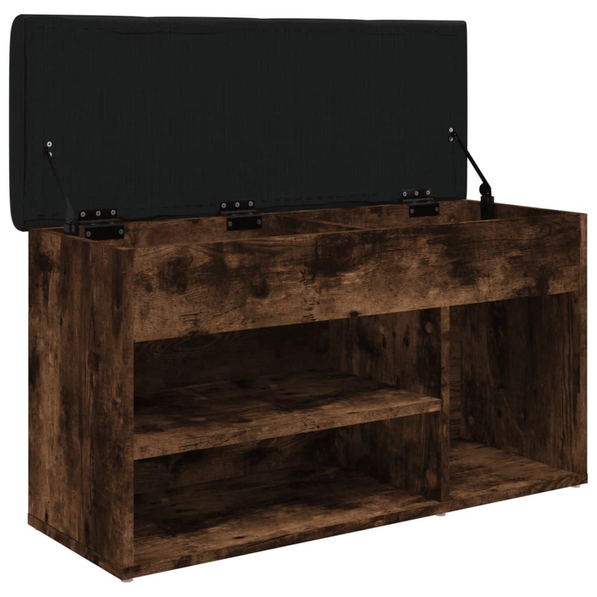 Voir la diapositive 5 : VIDAXL Banc a chaussures chene fume 82x32x45,5 cm bois d'ingenierie