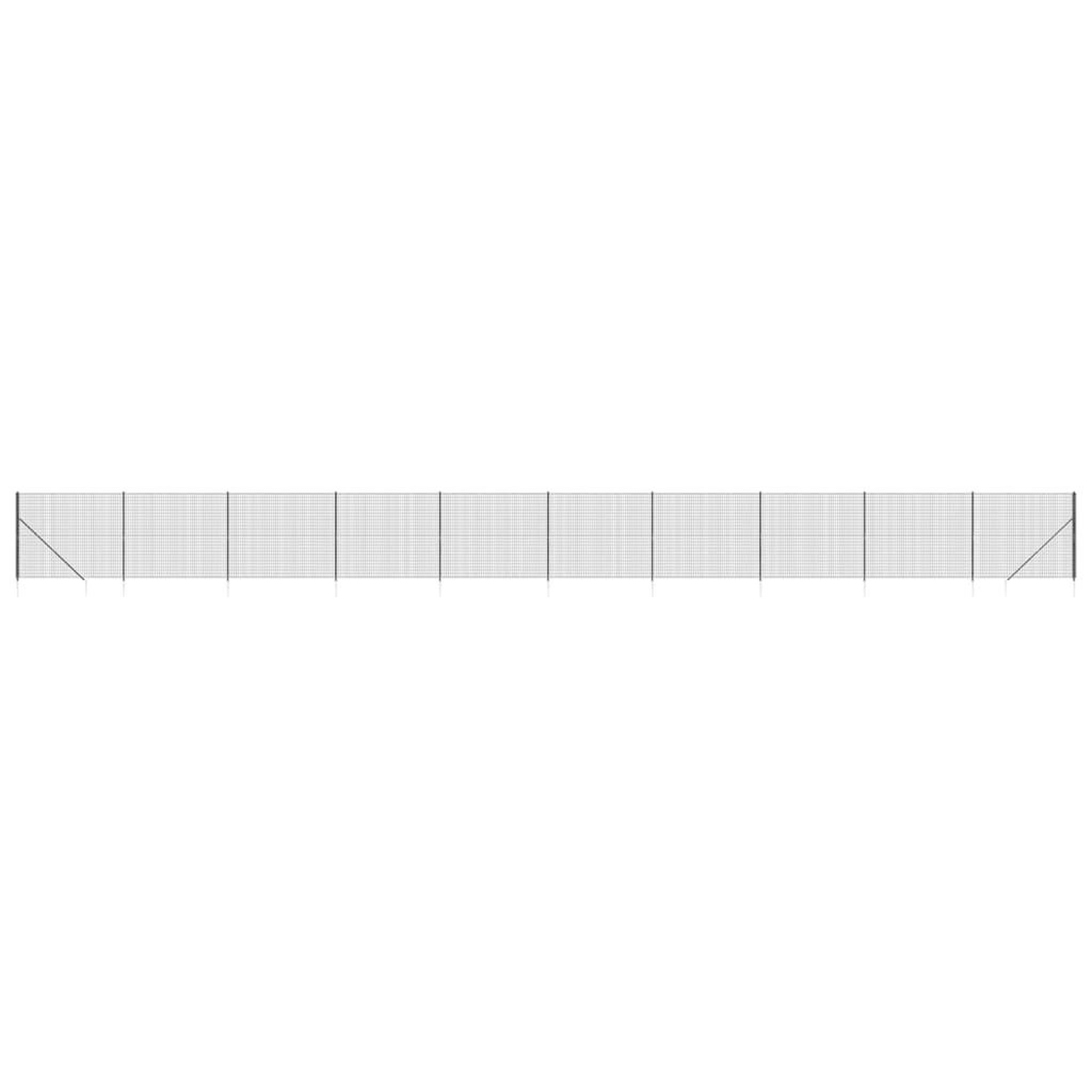 Voir la diapositive 2 : VIDAXL Cloture en treillis metallique et ancrage anthracite 1,6x25 m