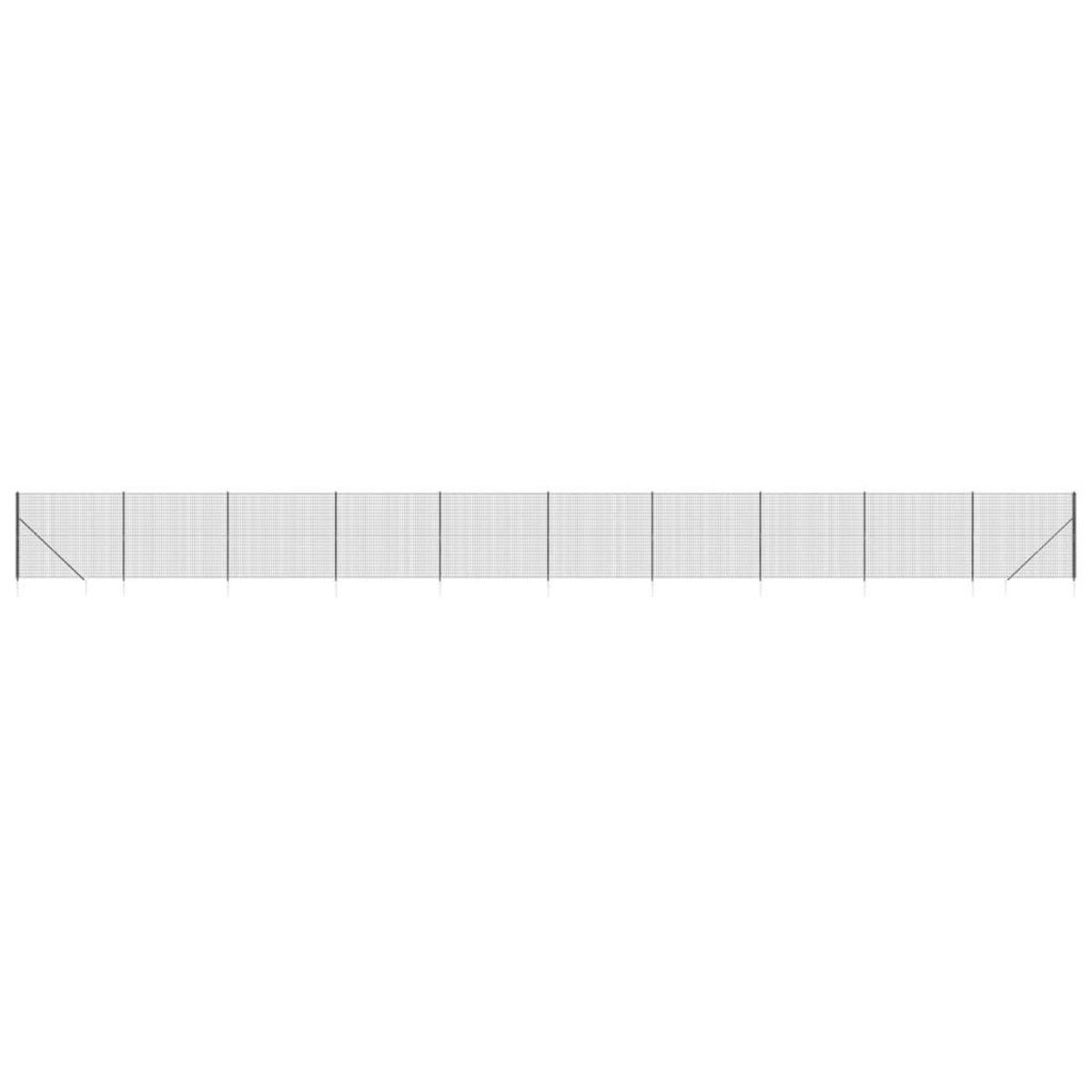 VIDAXL Cloture en treillis metallique et ancrage anthracite 1,6x25 m