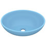 Voir la diapositive 2 : VIDAXL Lavabo ovale de luxe Bleu clair mat 40x33 cm Ceramique