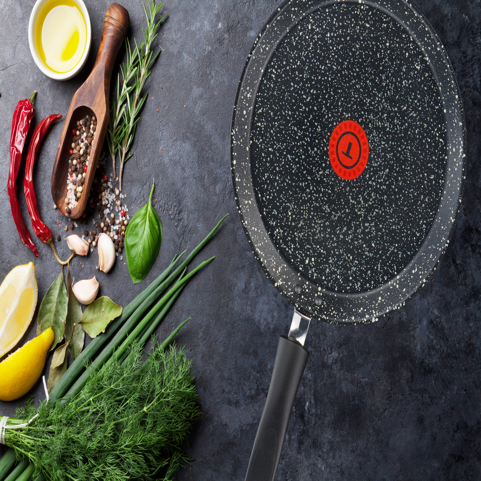 Voir la diapositive 3 : TEFAL Crêpière noir AUTHENTIC, poêle à crêpes 25 cm