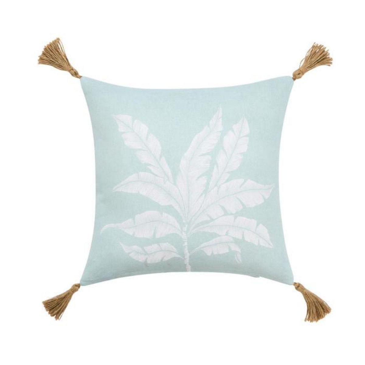 Paris Prix Coussin Déco Imprimé à Pompons  Hera  40x40cm Menthe