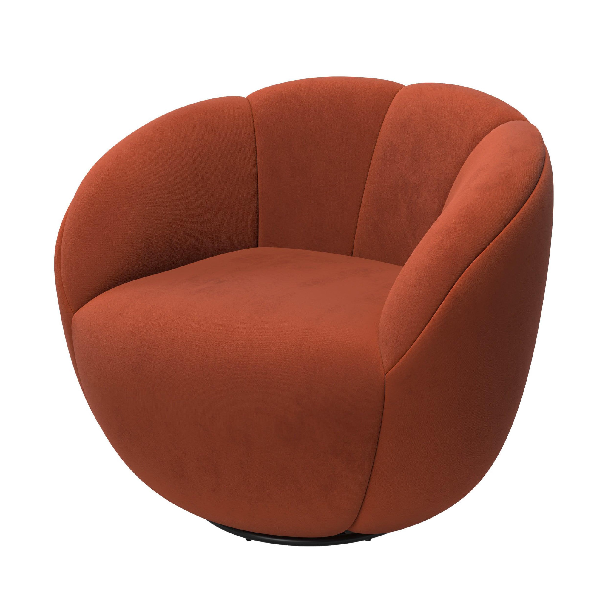MAISON PAVANE Fauteuil pivotant en velours rouge brique-ysé