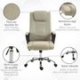 Voir la diapositive 5 : HOMCOM Fauteuil de bureau à roulettes chaise manager ergonomique pivotante hauteur réglable lin beige