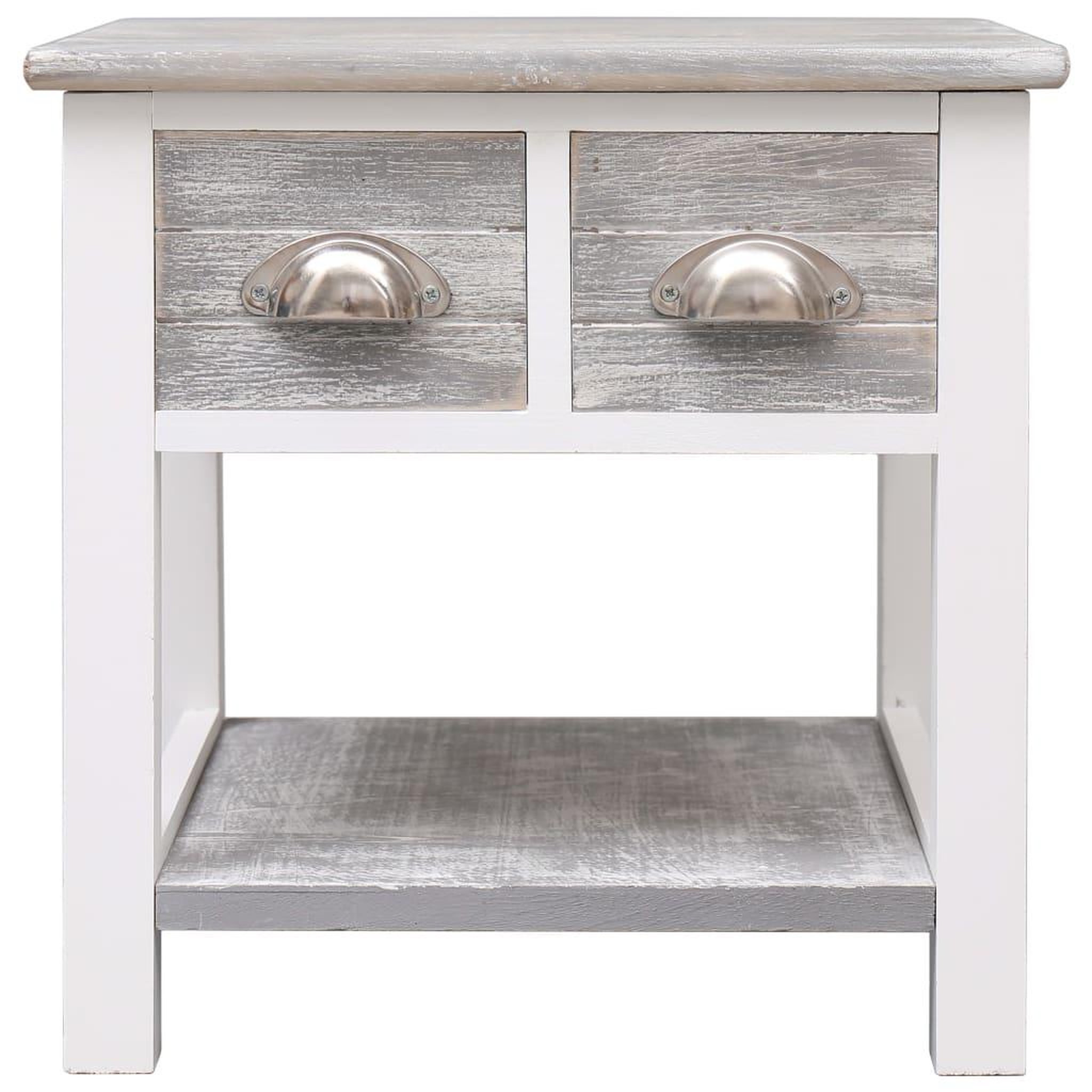 Voir la diapositive 2 : VIDAXL Table d'appoint Gris 40x40x40 cm Bois de Paulownia