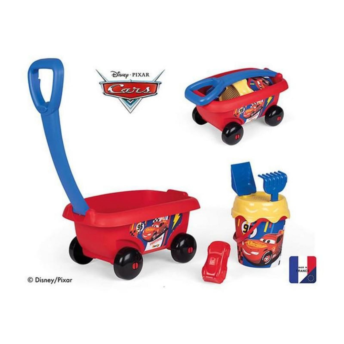 SMOBY cars chariot de plage garni