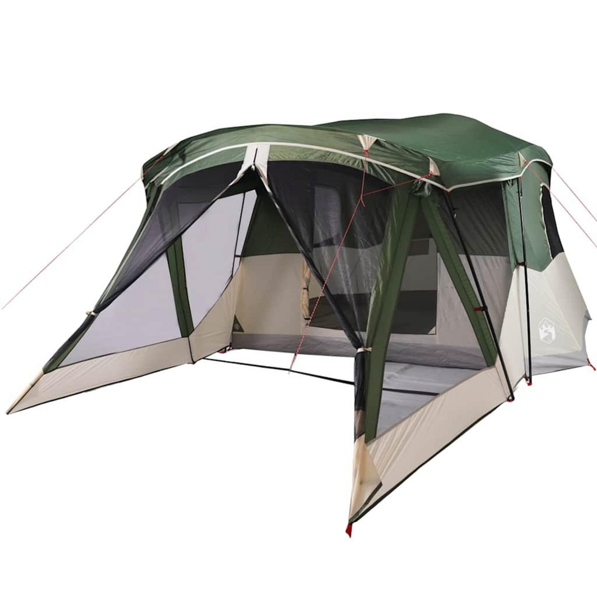 VIDAXL Tente de camping avec porche 4 personnes vert impermeable