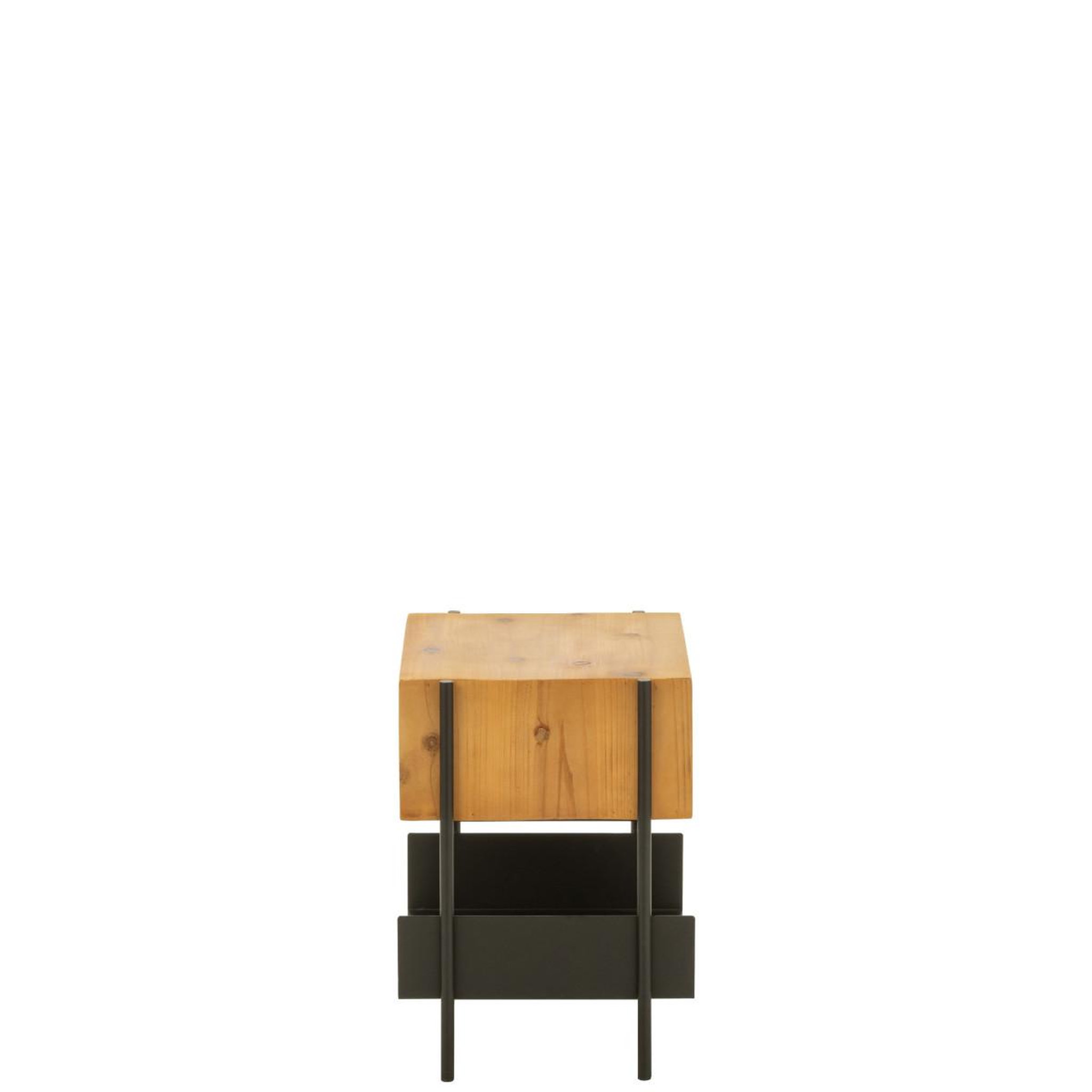 Voir la diapositive 3 : J-LINE Table de Chevet en Bois  Tina  48cm Noir & Naturel