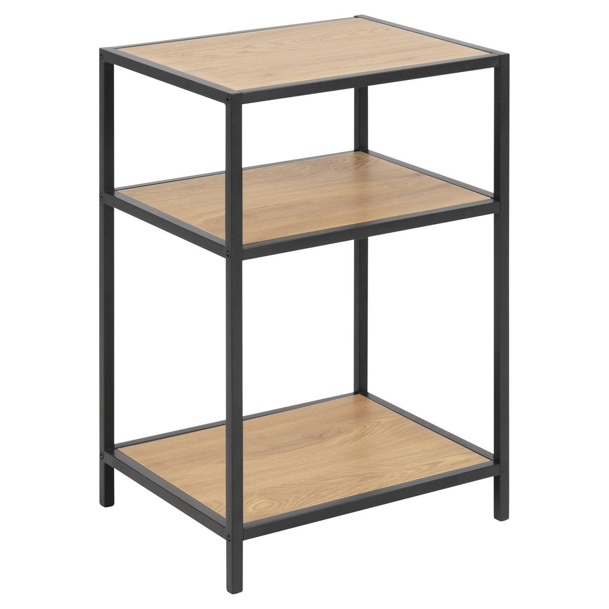 Voir la diapositive 1 : TOILINUX Table de chevet ou d'appoint 2 étagères en MDF et métal