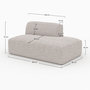 Voir la diapositive 4 : MAISON PAVANE Méridienne dossier à gauche pour canapé modulable en tissu beige-Hestia