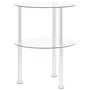 Voir la diapositive 1 : VIDAXL Table d'appoint 2 niveaux Transparent 38 cm Verre trempe