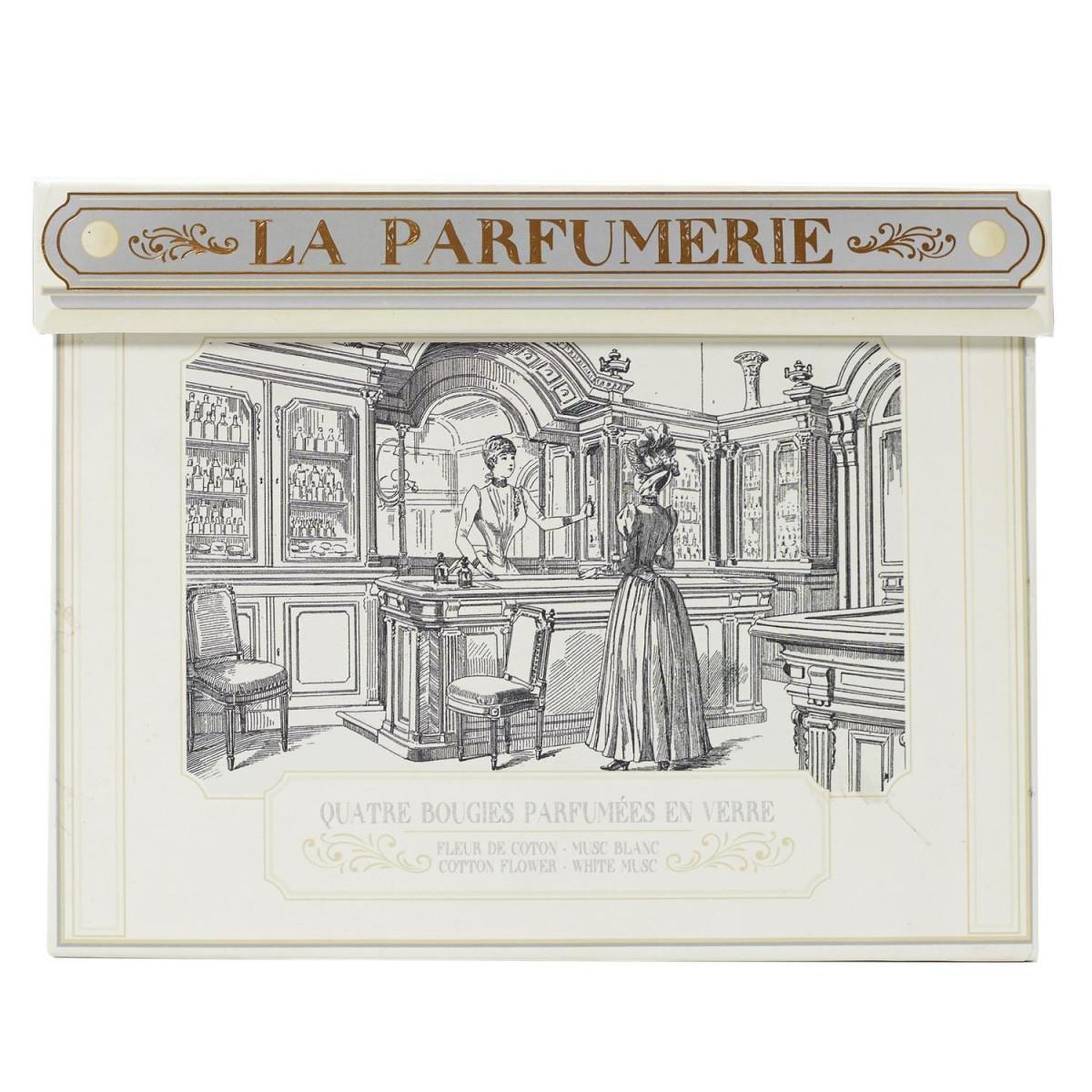 Voir la diapositive 5 : The Home Deco Factory Coffret 4 bougies parfumées  parfumerie  35g blanc