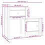 Voir la diapositive 6 : VIDAXL Tables de chevet 2 pcs Gris 79,5x38x65,5 cm Bois de pin massif