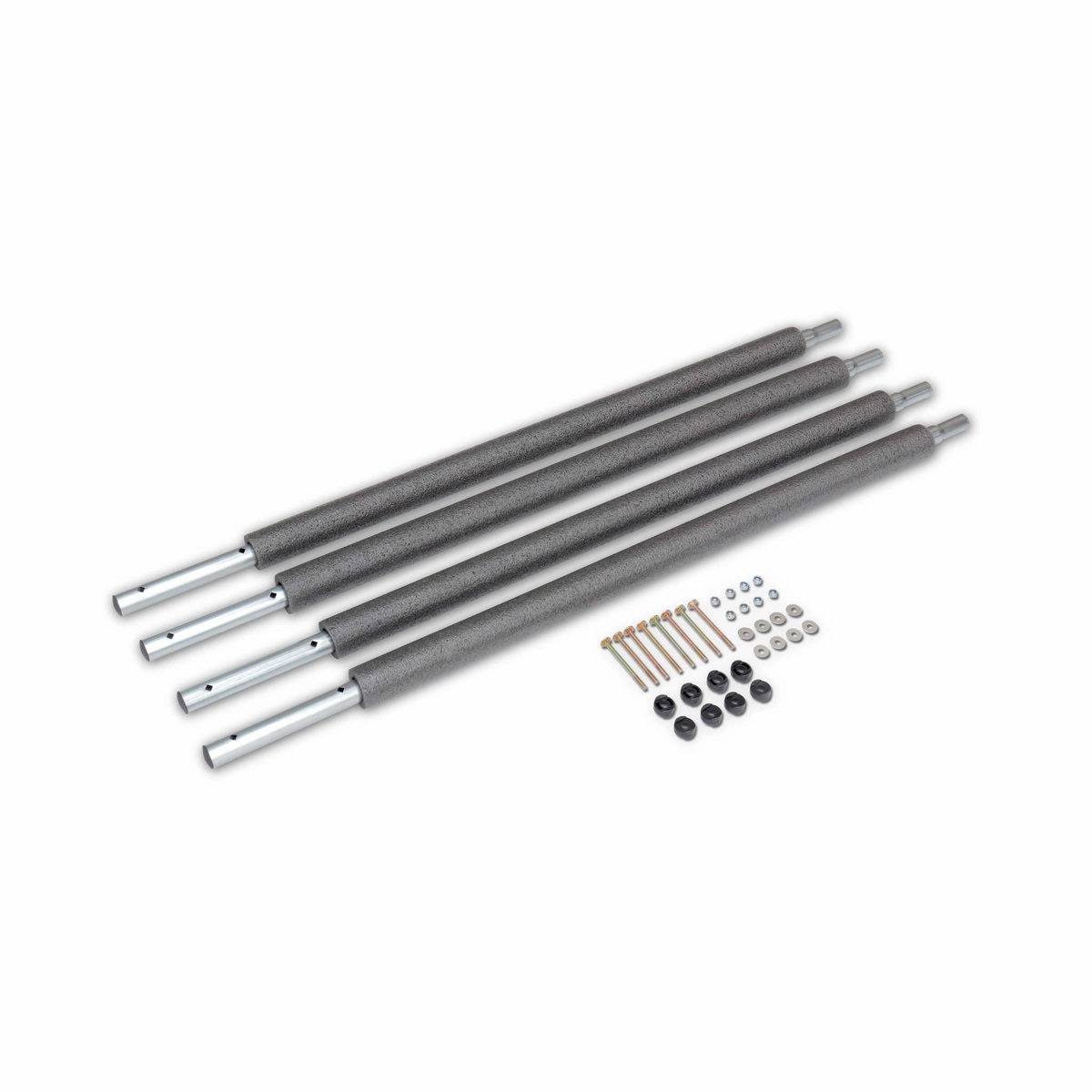 SWEEEK Lot de 4 montants inférieurs pour filet de sécurité trampolines 305 à 490cm. vis. écrous. entretoises et rondelles