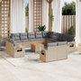 Voir la diapositive 1 : VIDAXL Salon de jardin et coussins 14 pcs melange beige resine tressee