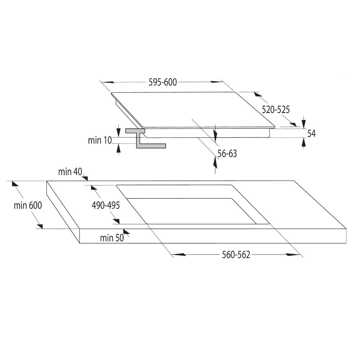 Hisense Table de cuisson à induction 60cm 4 feux 7200w noir - I6433CB7