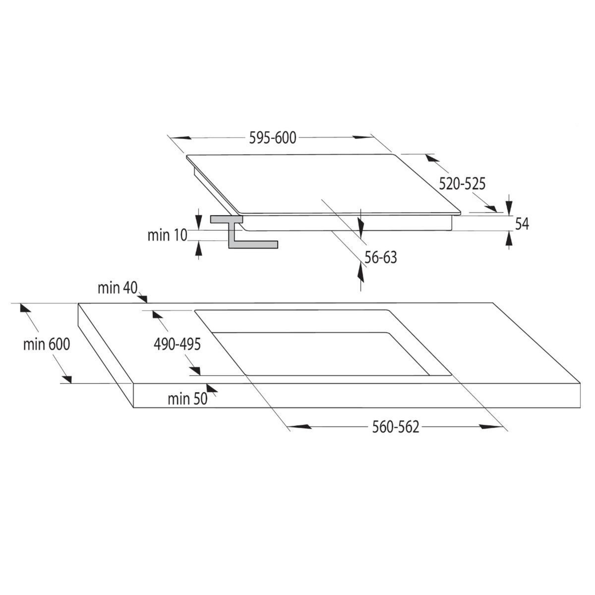 Hisense Table de cuisson à induction 60cm 4 feux 7200w noir - I6433CB7