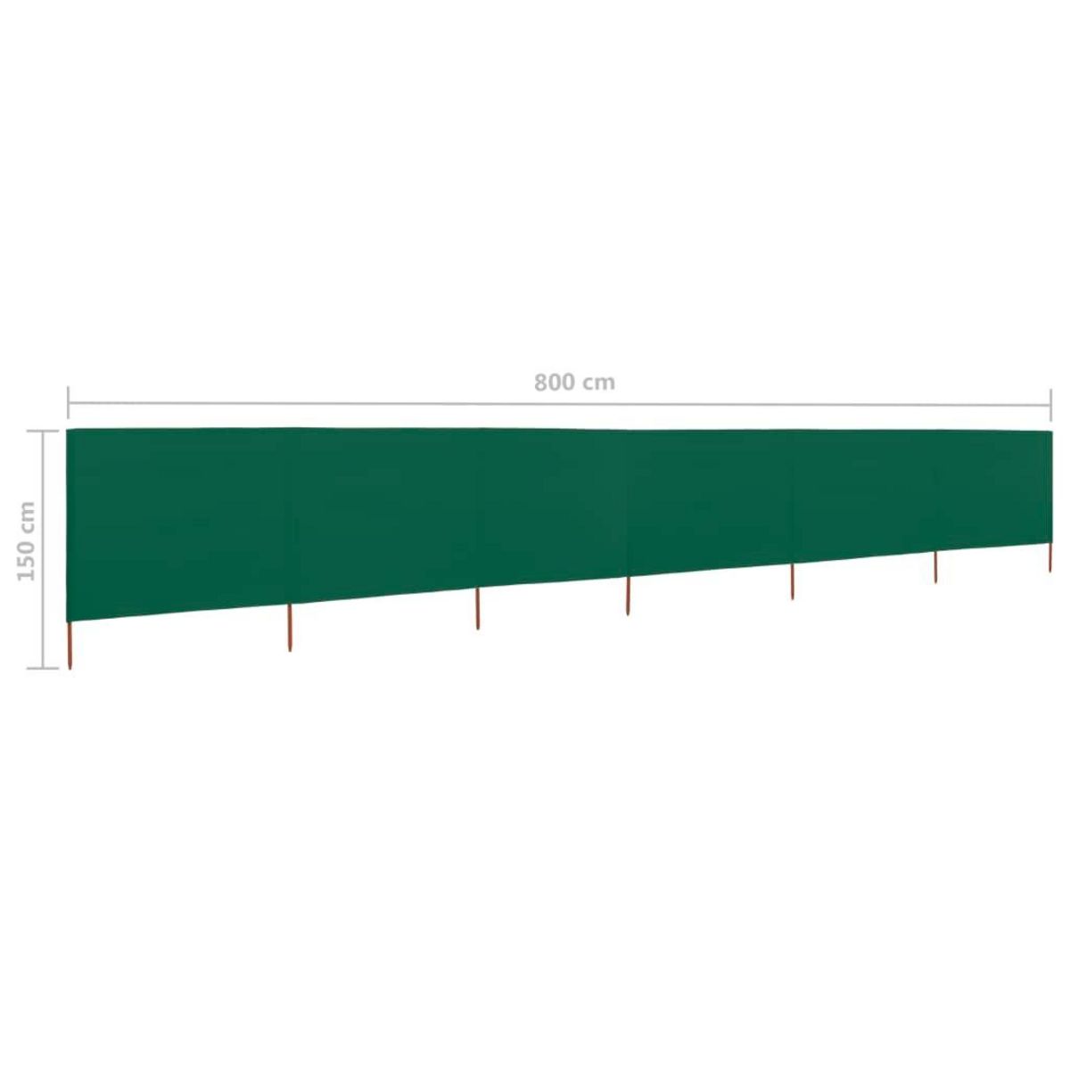 VIDAXL Paravent 6 panneaux Tissu 800 x 120 cm Vert