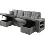 Voir la diapositive 4 : Habitat et Jardin Canapé d'angle panoramique convertible en tissu  Axel  - 4 places - Gris