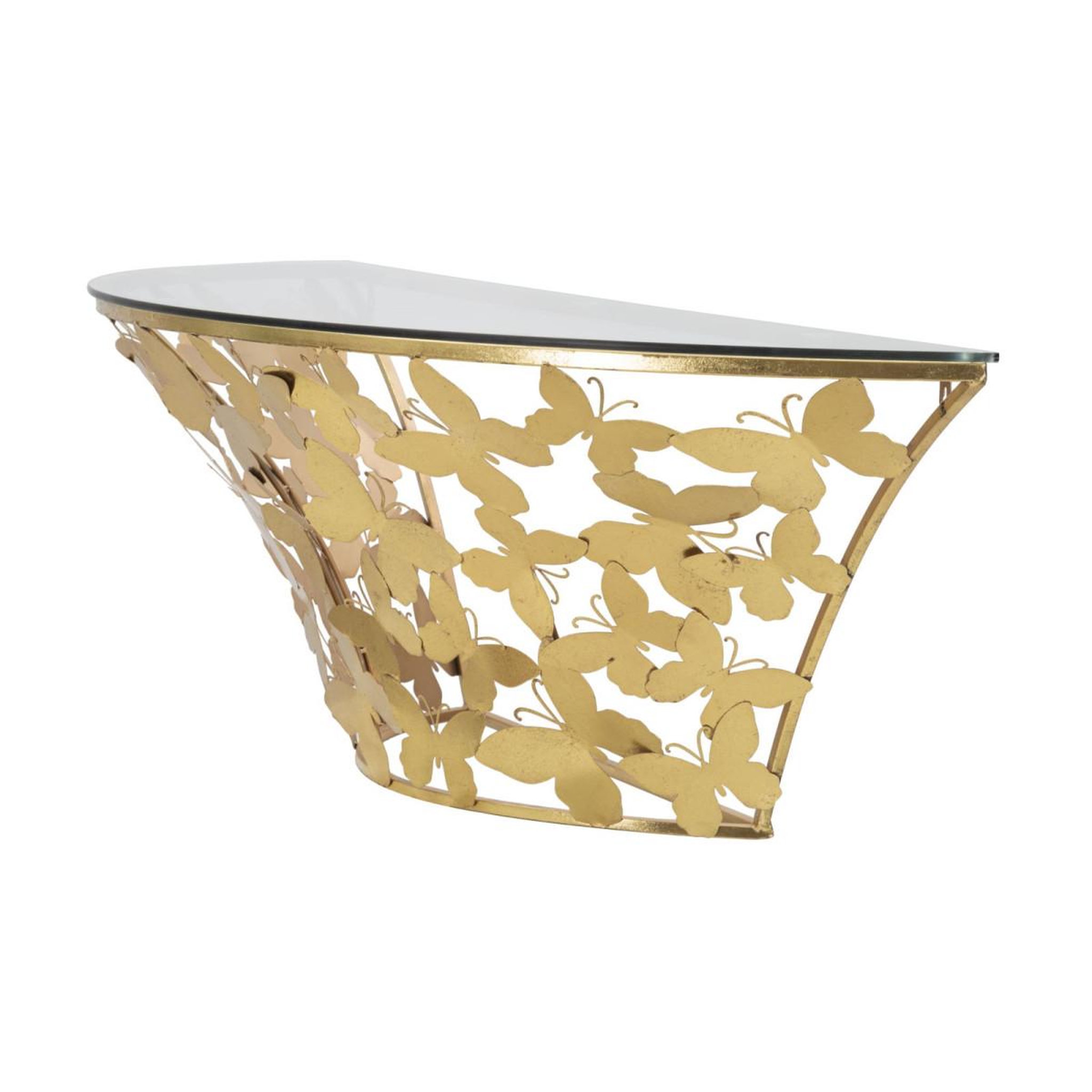 Voir la diapositive 2 : Paris Prix Console murale design  butterfly  120cm or