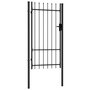 Voir la diapositive 2 : VIDAXL Portillon simple porte avec dessus a pointe Acier 1x1,75 m Noir