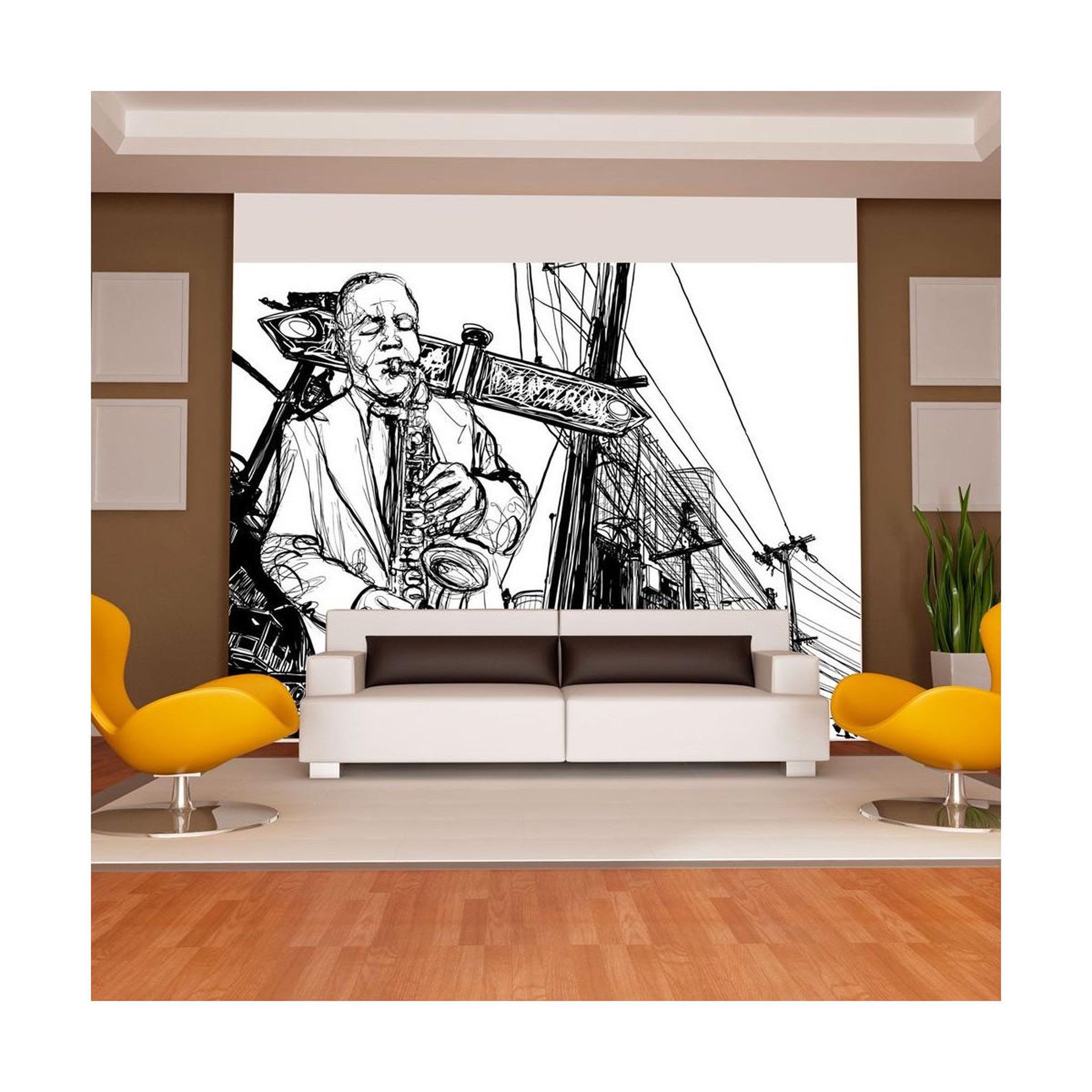Paris Prix Papier peint  saxophone recital on broadway. Coloris disponibles : Multicolore