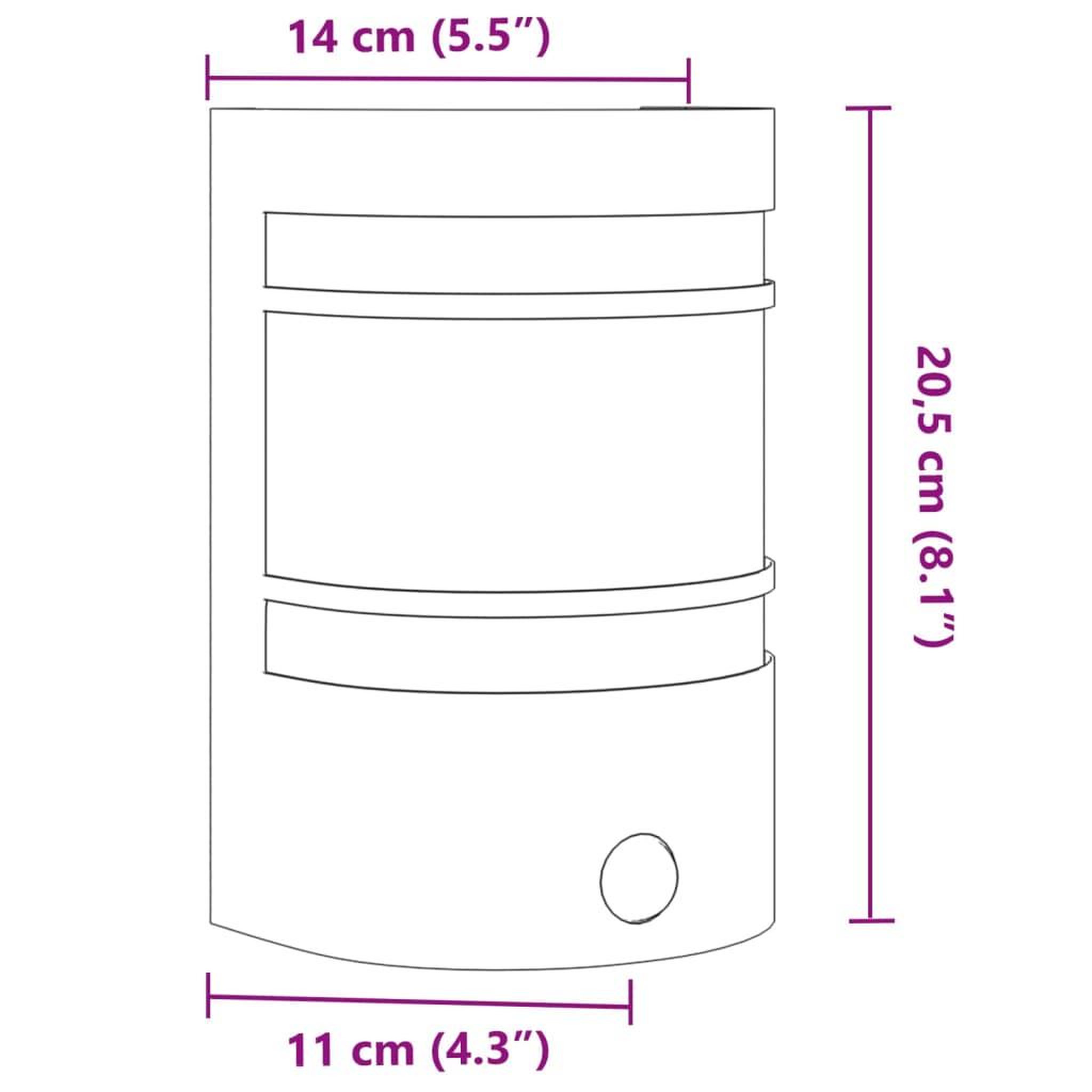 Voir la diapositive 6 : VIDAXL Appliques murales d'exterieur et capteurs 2pcs acier inoxydable