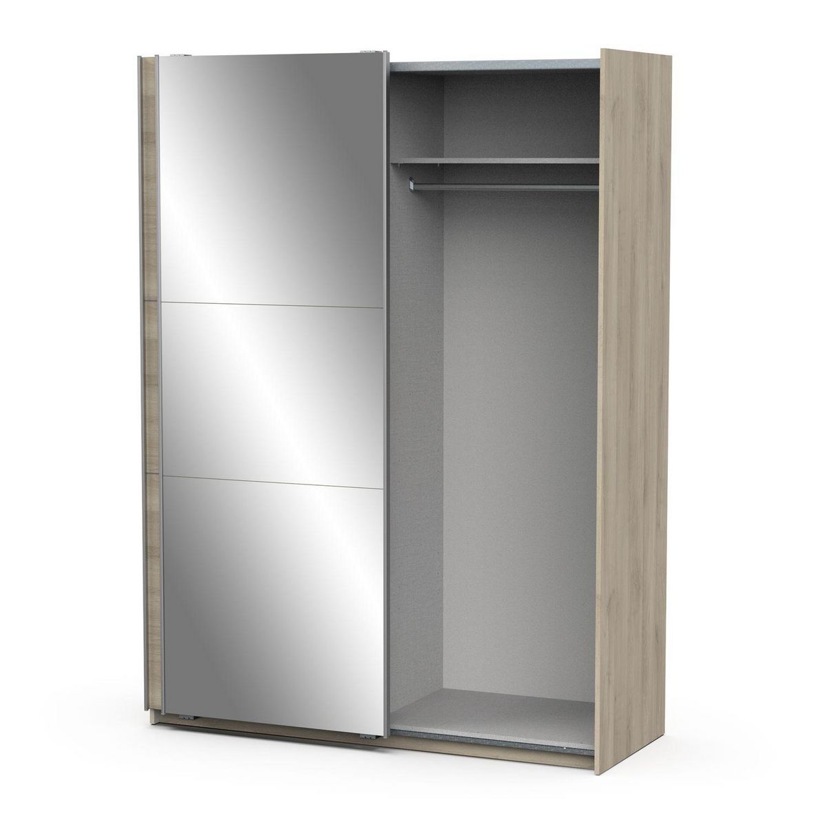 Armoire 2 portes coulissantes 1 miroir L150cm THIBAULT