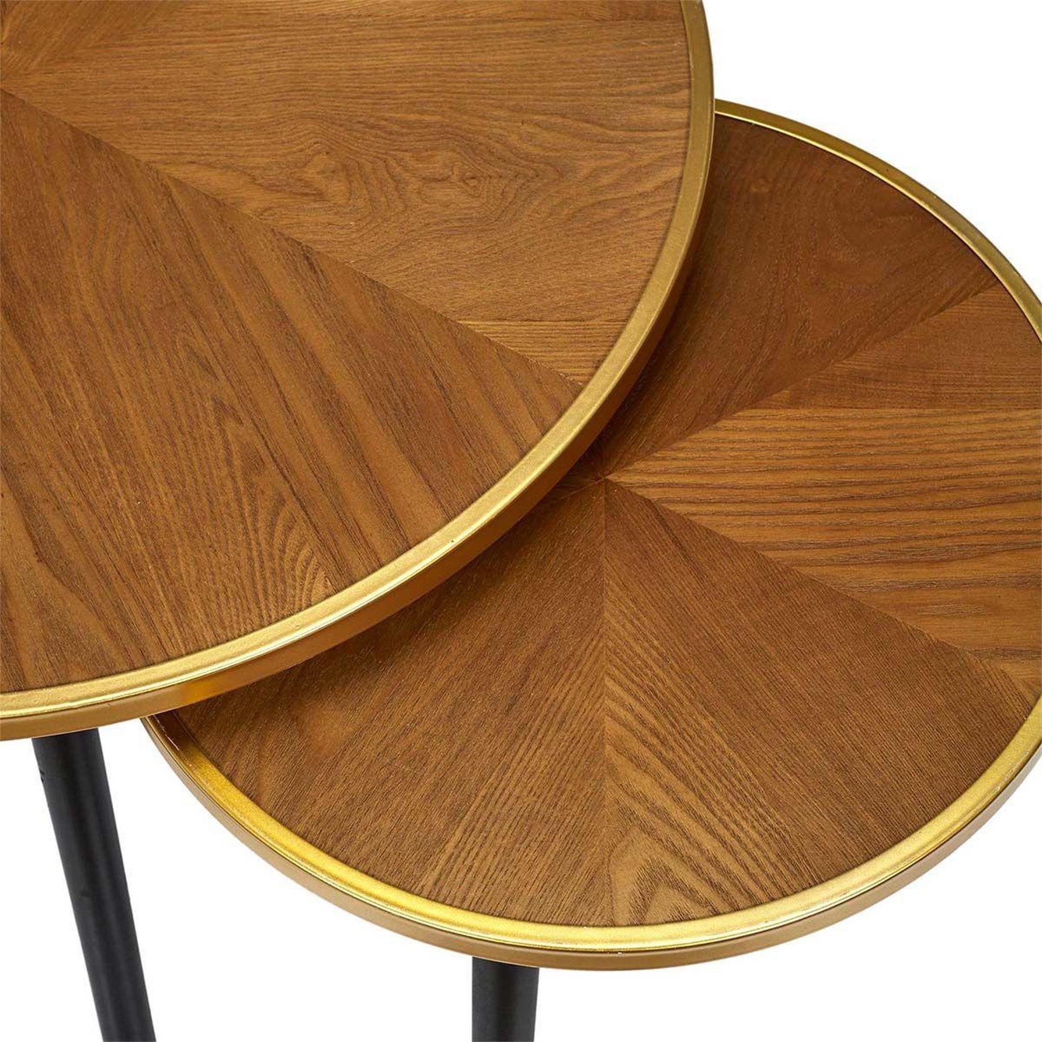 Voir la diapositive 4 : The Home Deco Factory Lot de 2 Tables Gigognes  Felix  40cm Naturel & Noir