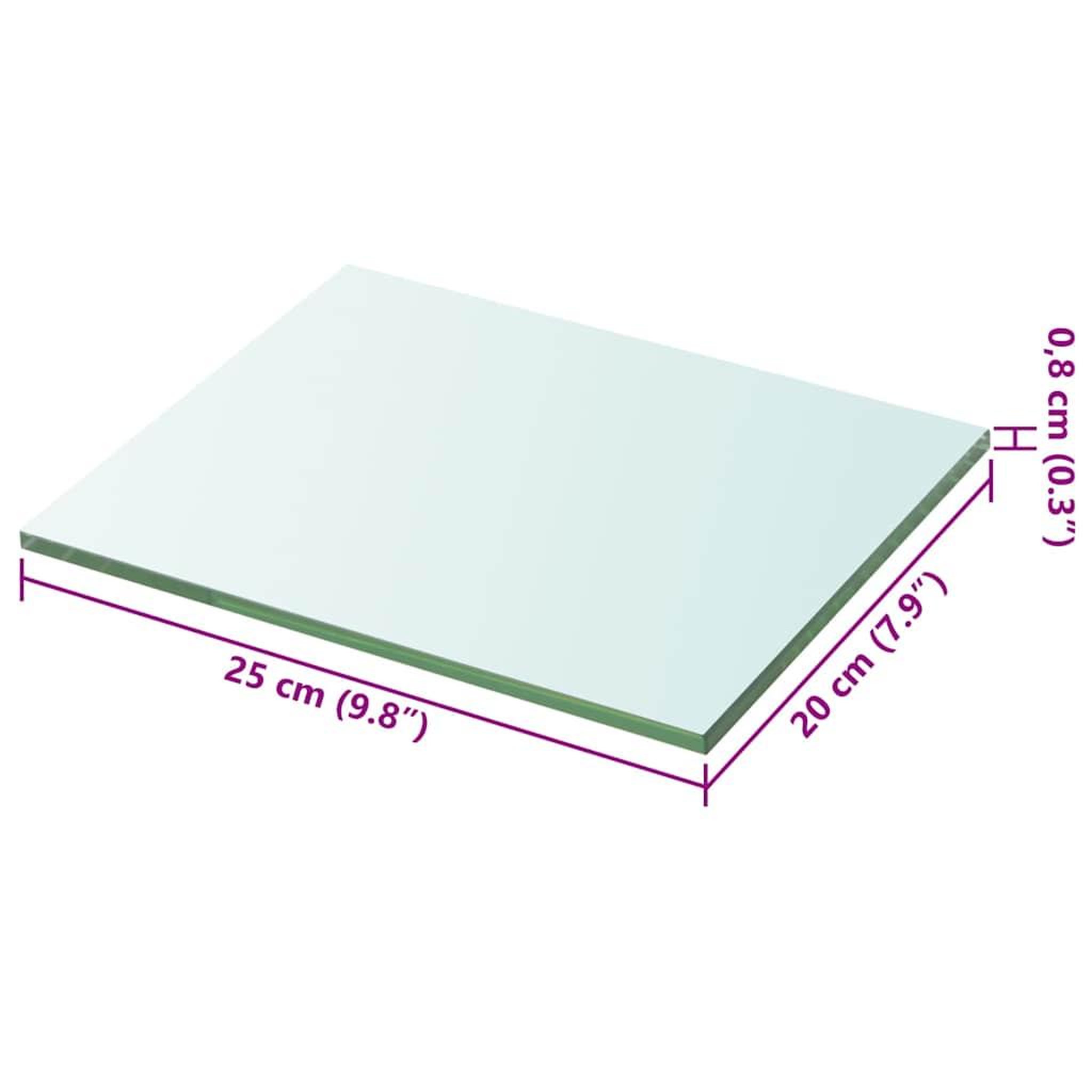 Voir la diapositive 3 : VIDAXL Panneau pour etagere Verre transparent 20 x 25 cm
