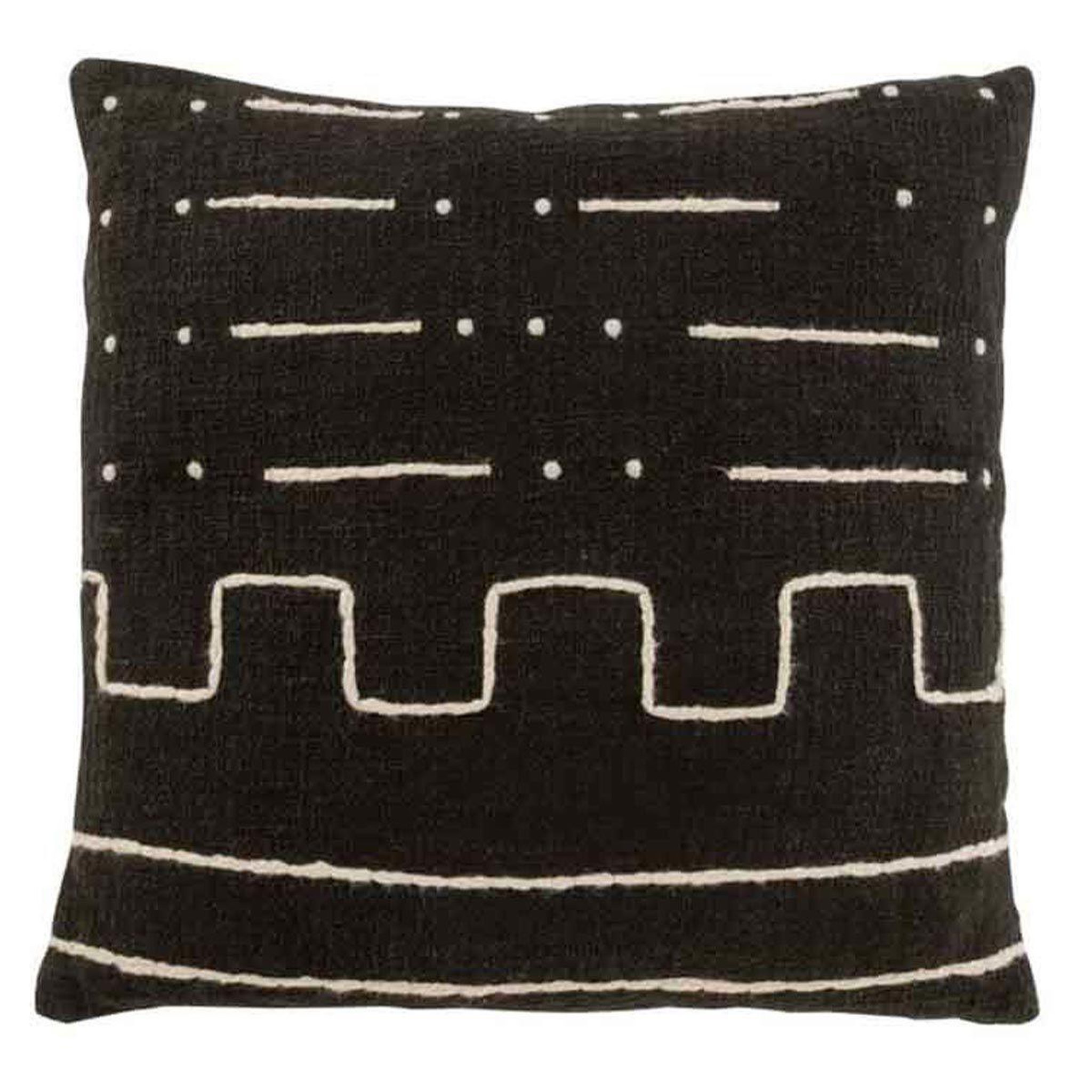 Voir la diapositive 1 : J-LINE Coussin Déco  Dessin Graphique  45x45cm Noir