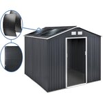 Habitat et Jardin Abri de jardin métal -  Vegas - 15 m² avec panneaux solaires - Gris