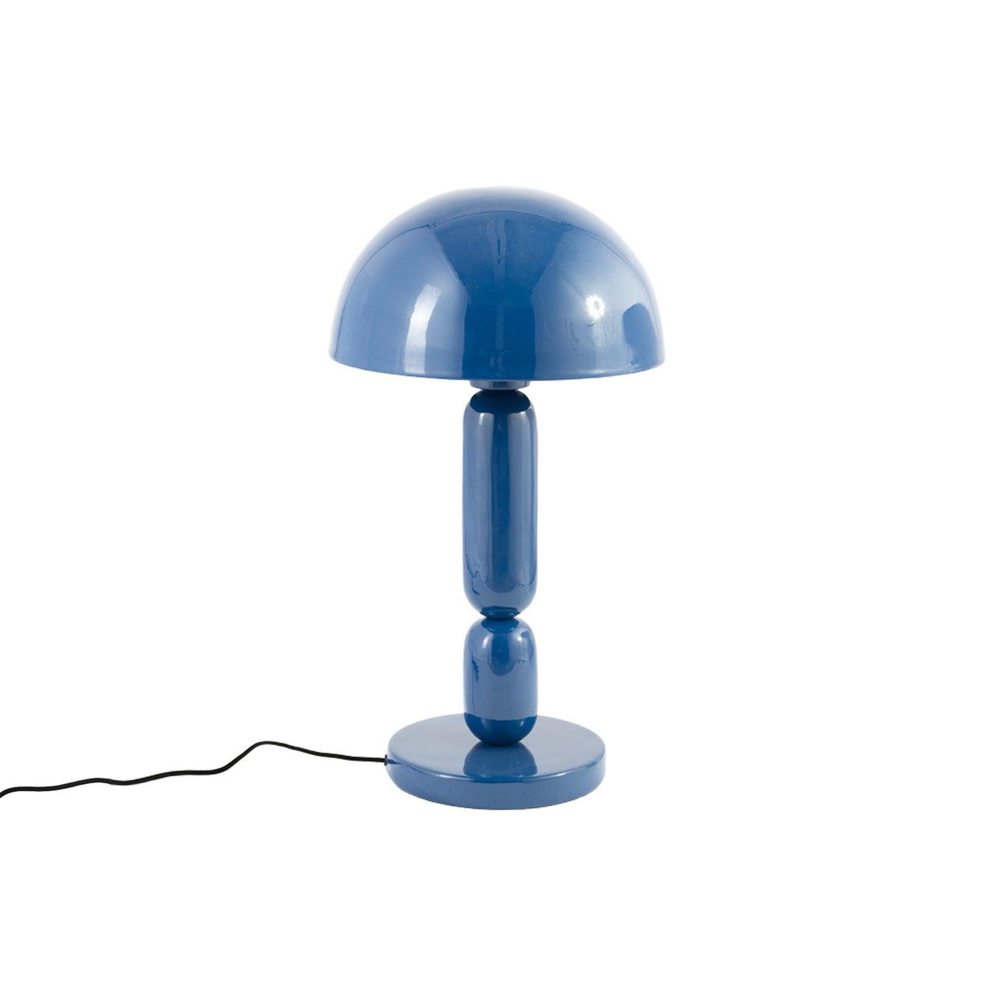 MAISON PAVANE Lampe en bois et métal bleu foncé-romy