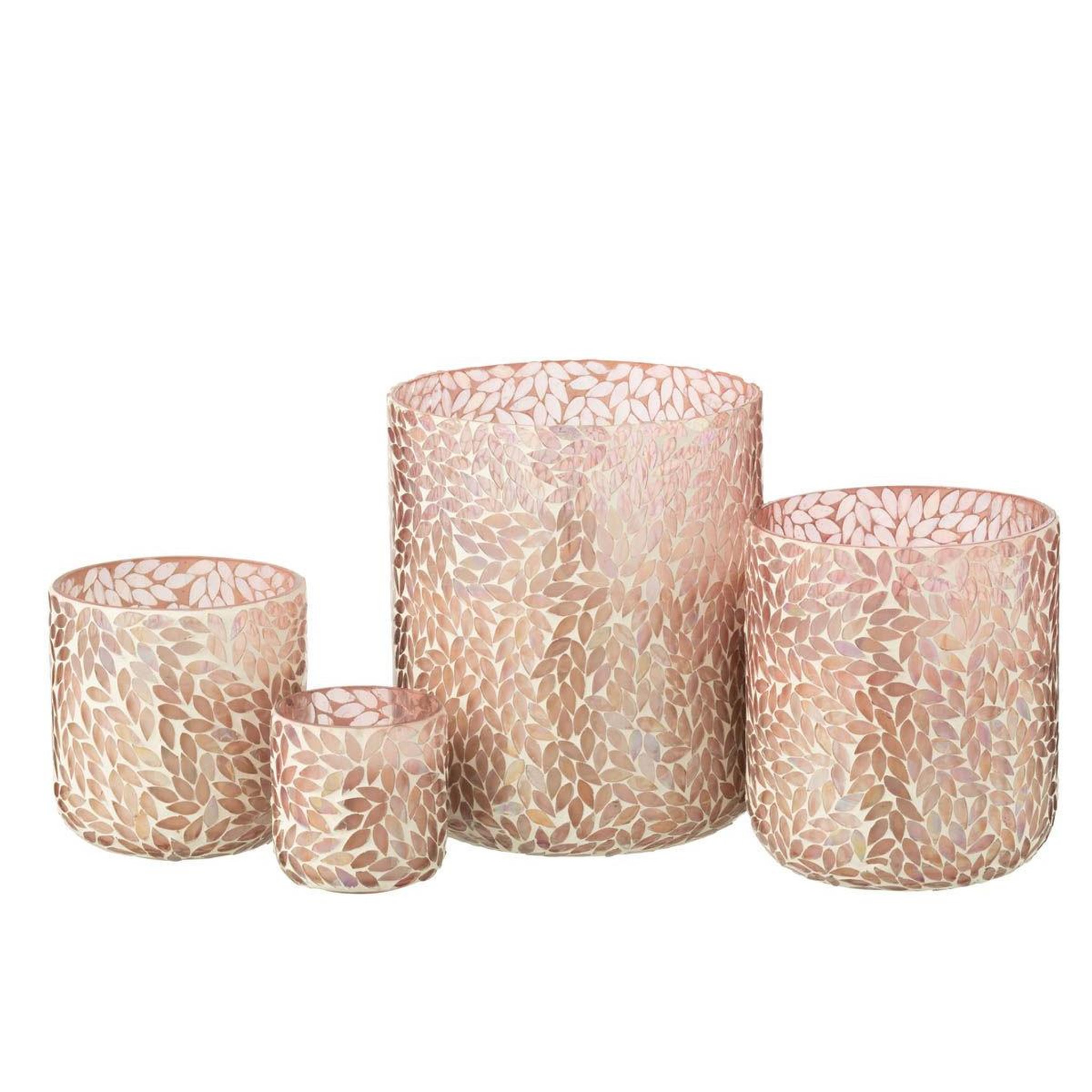 Voir la diapositive 4 : J-LINE Bougie parfumée mosaïque  cyra  15cm tender rose