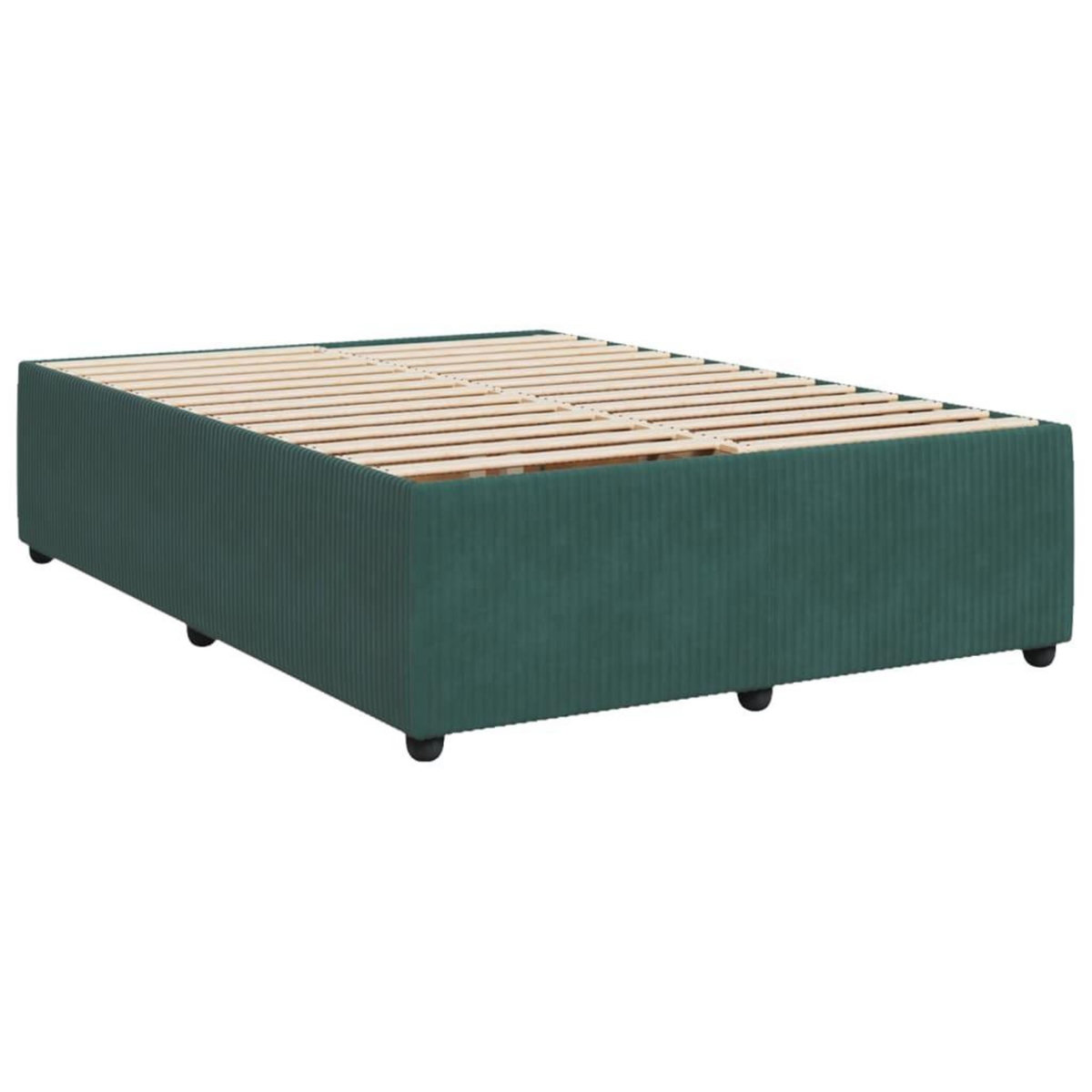 VIDAXL Cadre de lit sans matelas vert fonce 140x200 cm velours