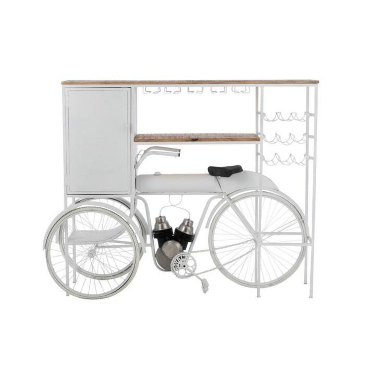Paris Prix Comptoir de Bar en Métal  Vélo  173cm Blanc