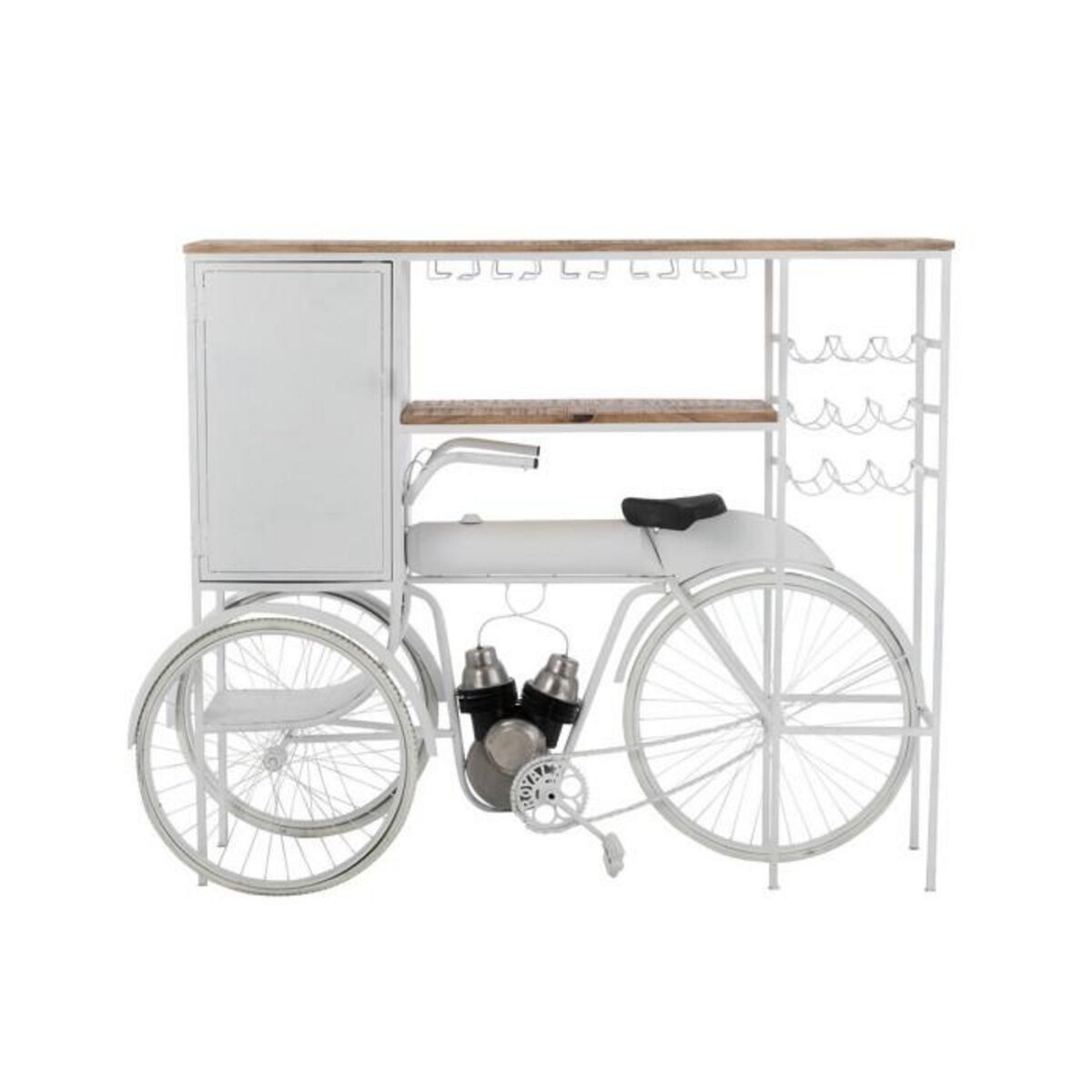 Paris Prix Comptoir de Bar en Métal  Vélo  173cm Blanc