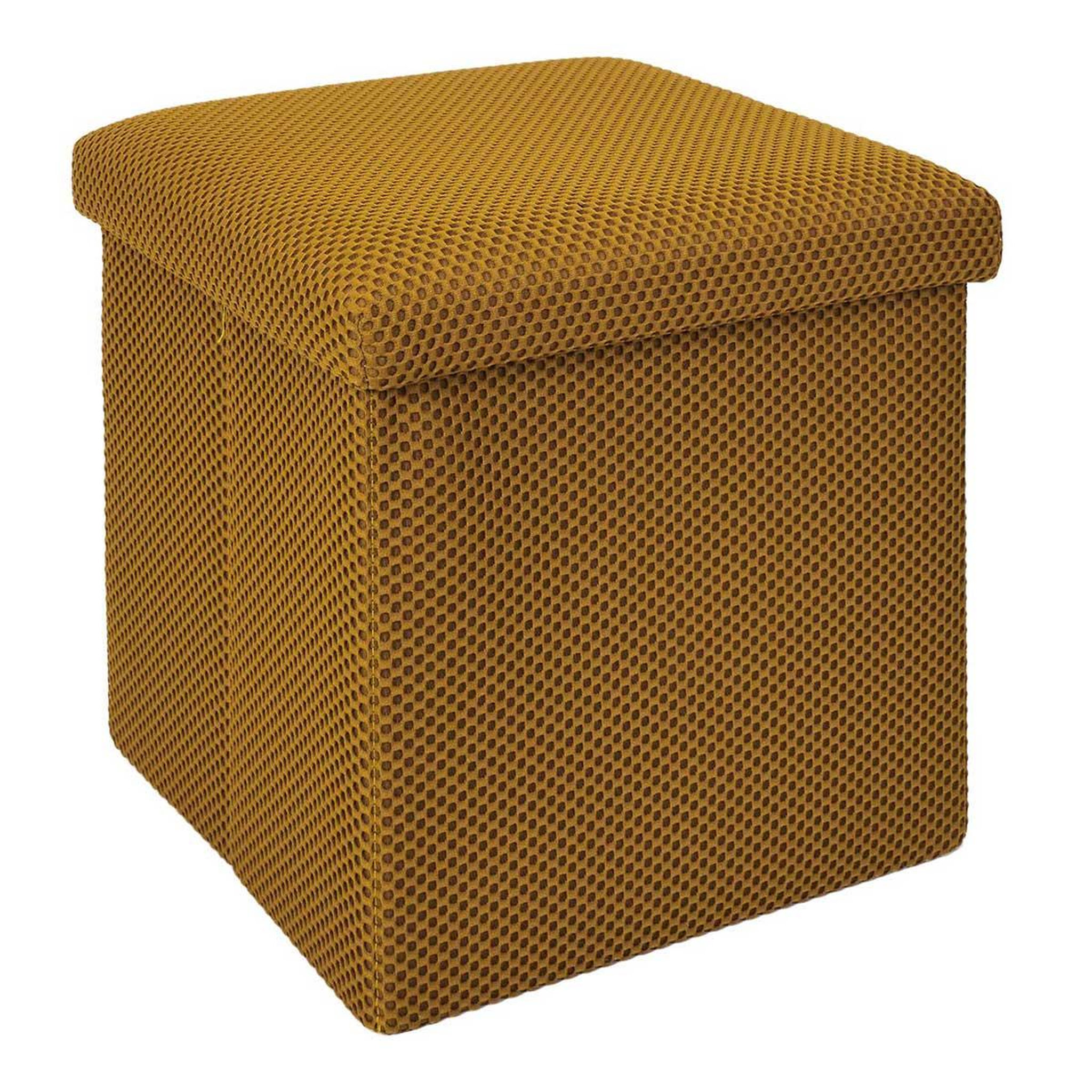 The Home Deco Factory Pouf coffre pliable  atome  38cm jaune