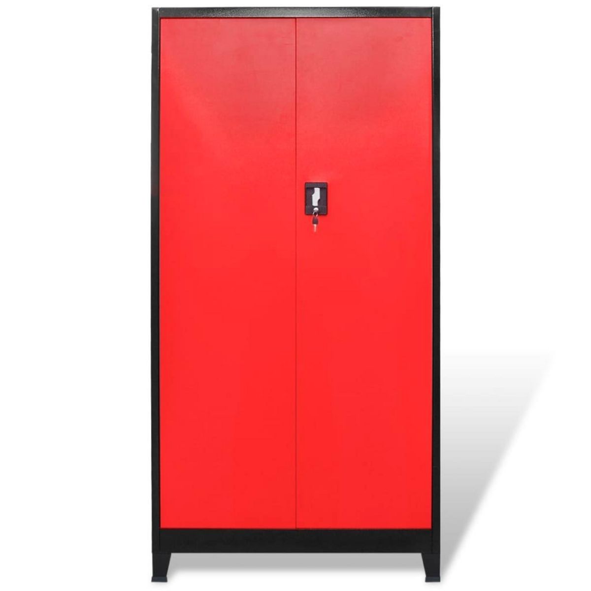 VIDAXL Armoire avec coffre a outils Acier 90x40x180 cm Rouge et noir