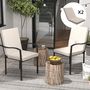 Voir la diapositive 2 : OUTSUNNY Lot de 2 coussins galettes de chaise de jardin - dim. 112L x 51l x ép. 8 cm - cordons attache - polyester déperlant beige