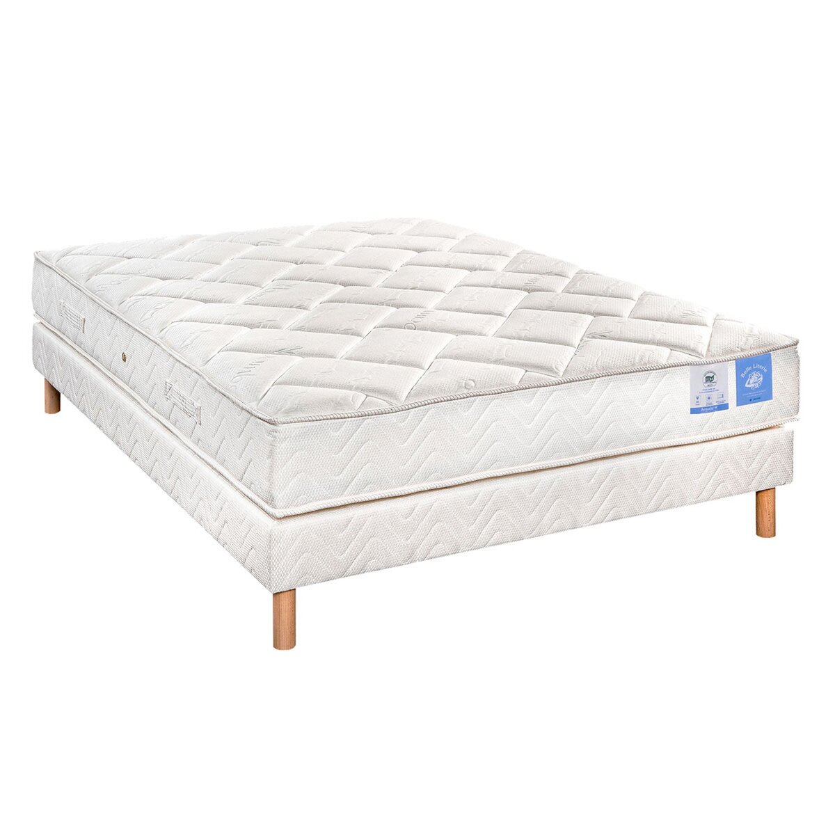 BELLE LITERIE BENOIST Matelas mousse HR mémoire de forme COSMO 160x200 cm + sommier FEROE + 4 pieds