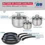 Voir la diapositive 2 : ELO Ensemble de 3 Poêles de cuisson 24, 28 et 32 cm et 3 faitouts 14, 16 et 24 cm Elo Prima Brillant