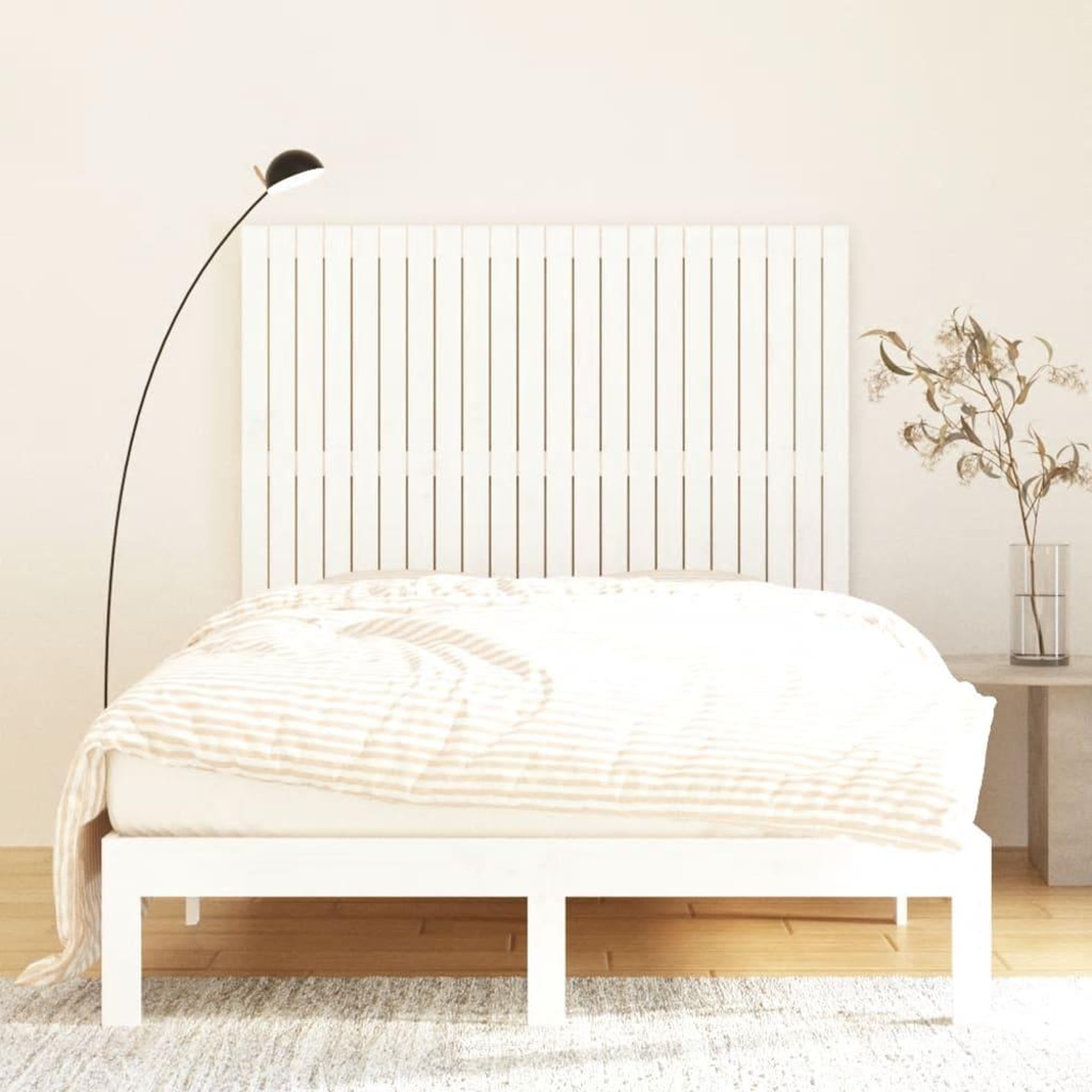 Voir la diapositive 3 : VIDAXL Tete de lit murale Blanc 140x3x110 cm Bois massif de pin